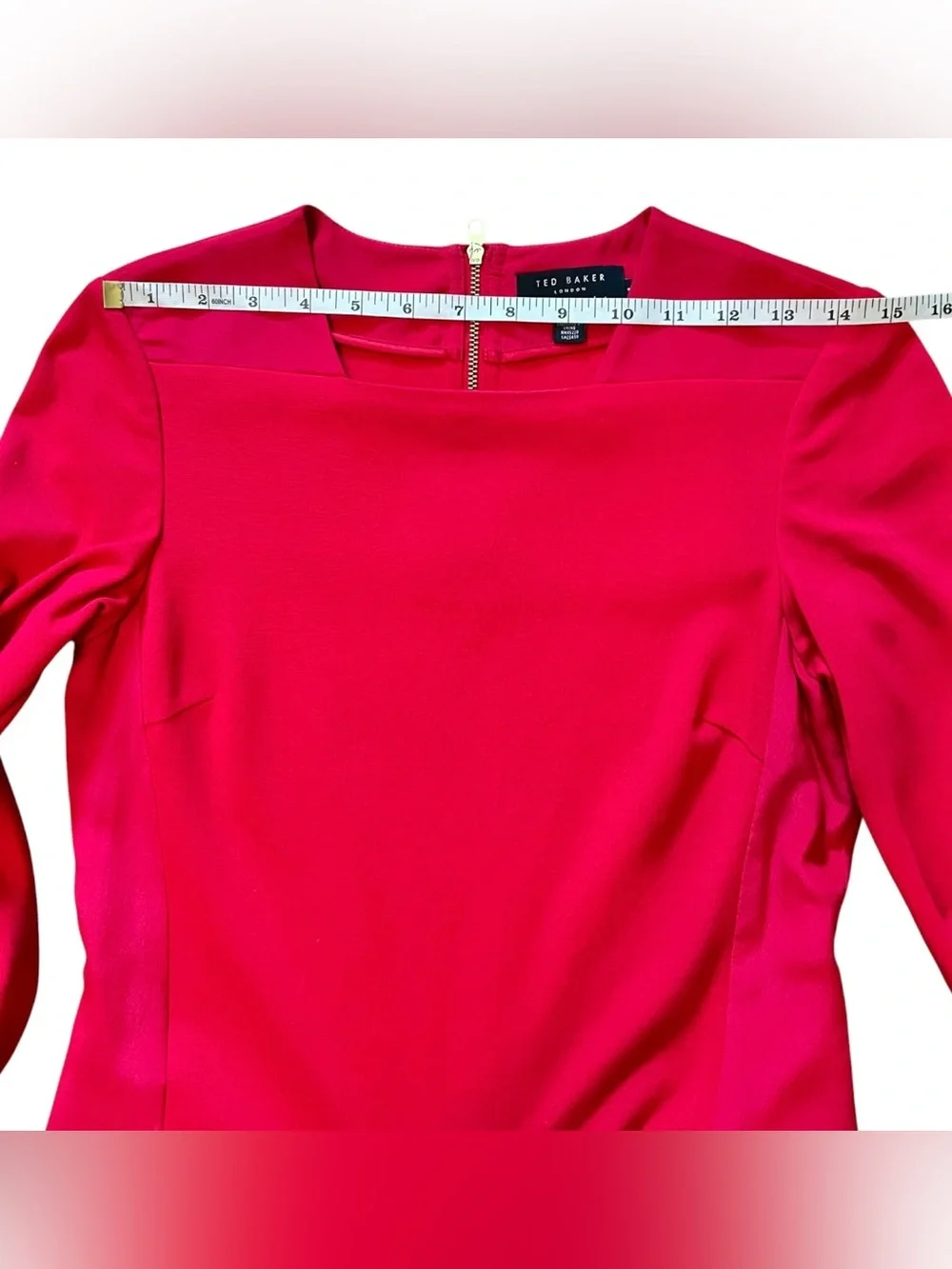 Ted Baker Red Long Sleeve Sheath Dress